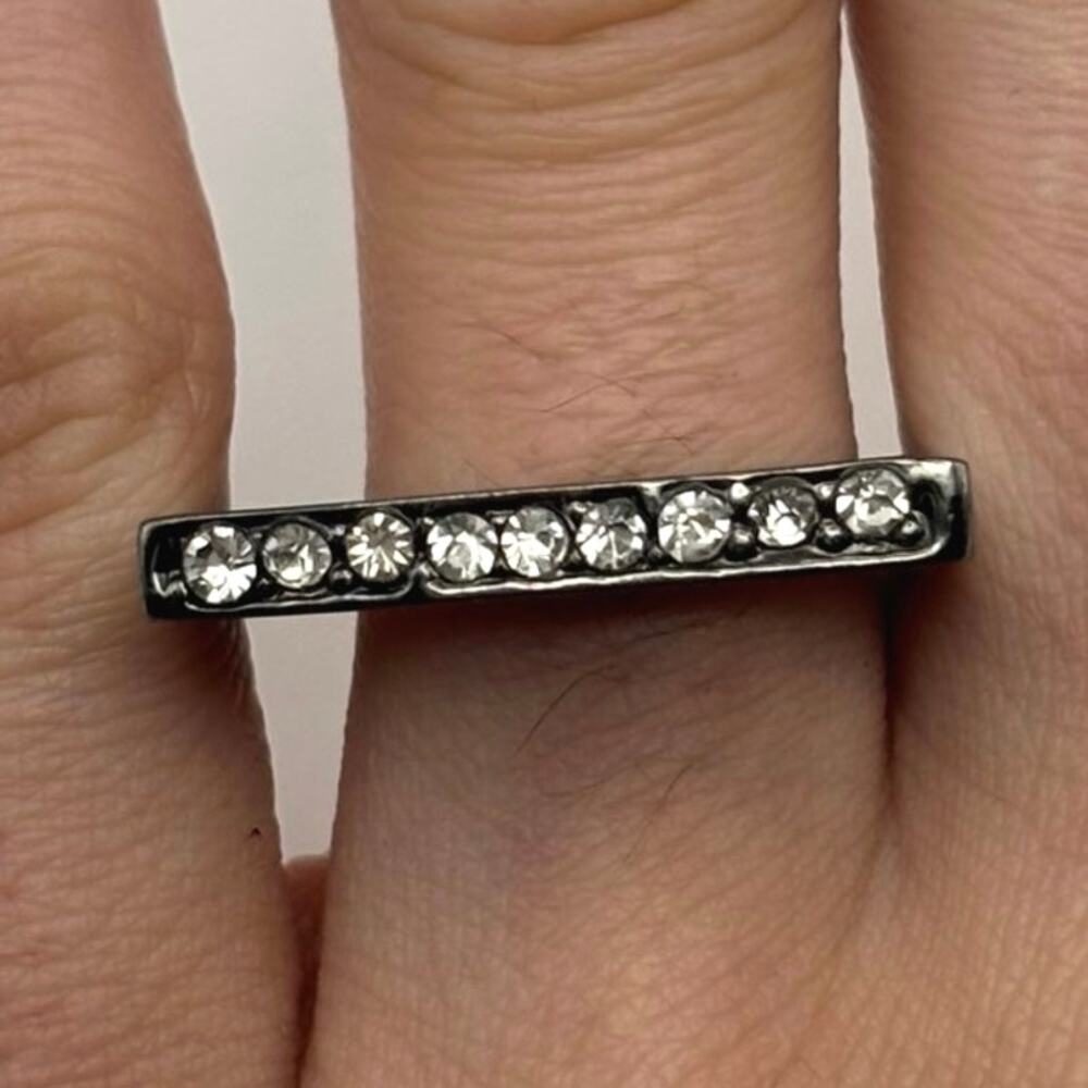 Silver Crystal Archway Ring
